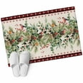 thumbnail image 2 of Rectangle Area Rugs 2 x 3 Ft, Christmas Eucalyptus Non-Slip Residential Carpet, Xmas Red Plaid Botanical Pine Cones Indoor Crawling Mats Runner Rugs for Living Room/Dining Room/Bedroom, 2 of 8