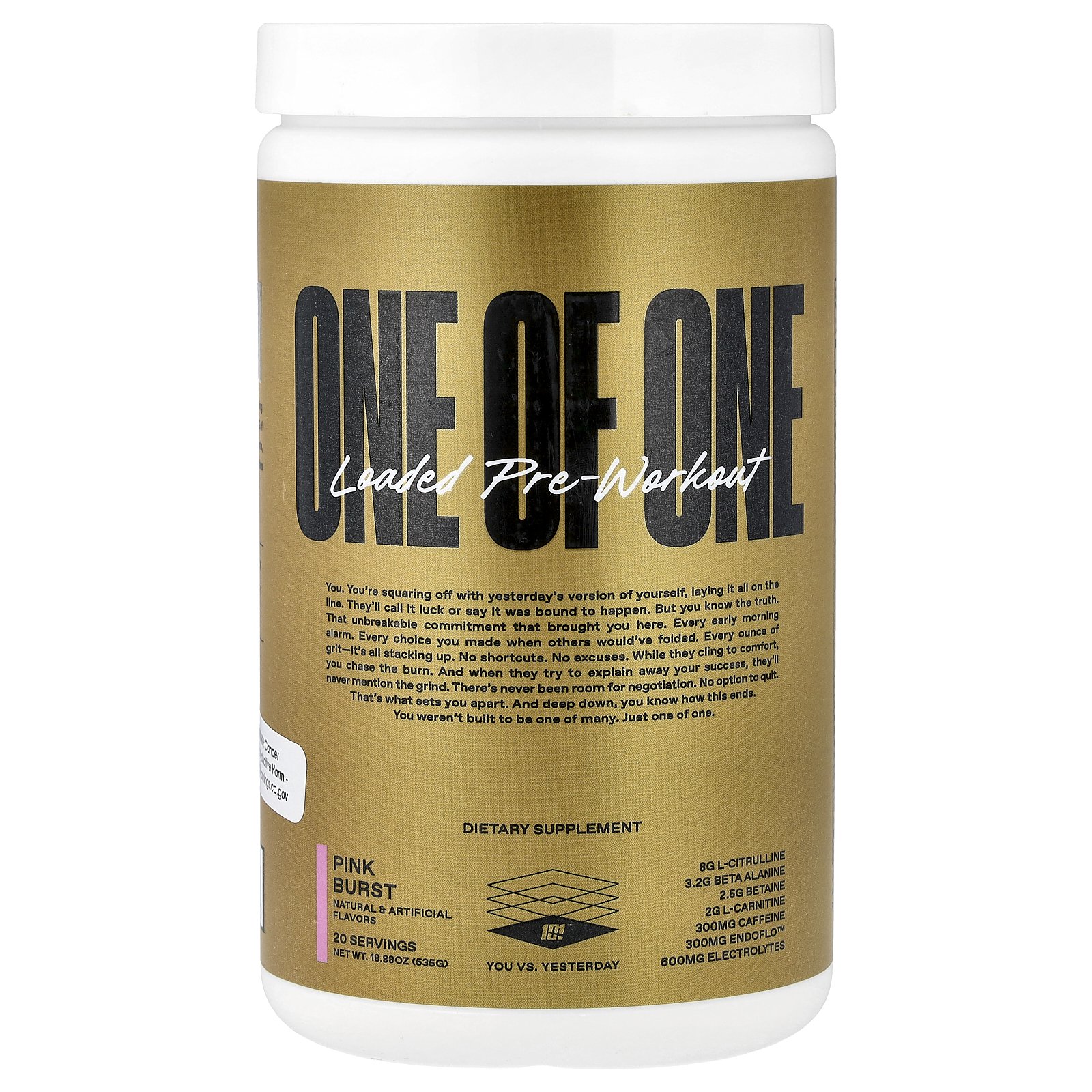 ONE OF ONE Loaded Pre-Workout, Pink Burst, 18.88 oz (535 g)