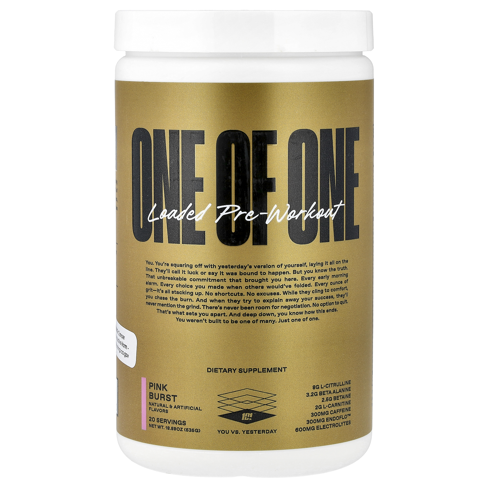 ONE OF ONE Loaded Pre-Workout, Pink Burst, 18.88 oz (535 g)