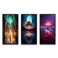 thumbnail image 2 of Designart "Revelation of Ancient Atlantis Mystery of Light" Abstract Landscape Framed Wall Art Set Of 3 - Gold Abstract Landscapes Frame Gallery Wall Set For Home Decor, 2 of 6