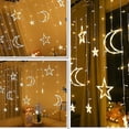 thumbnail image 1 of Guirnalda navideña de estrellas y luna, cortina Led, guirnalda de luces tipo carámbano, 220v, 3,5 m, para interiores, fiestas, jardín, escenario, luz decorativa para exteriores, 1 of 3
