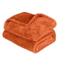 Superior Fleece Diamond Flannel Fluffy Blanket, Full/Queen, Orange Rust