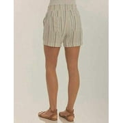 Briggs Ladies Linen Blend Pull-On Short Multi Stripe Teal, Small