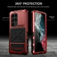 thumbnail image 6 of SaniMore for Samsung Galaxy S23 Ultra 2023 Case, Heavy Duty Protective 3-layer with Wireless Charing Hidden Kickstand Military-grade Anti-drop Shockproof Rugged Cover for Galaxy S23 Ultra, Red, 6 of 7