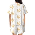 thumbnail image 3 of Kdxio Wheat Print Pajamas Sets for Women Short-Sleeved Pjs with Lounge Shorts Two Piece Sleepwear S-4XL, 3 of 9