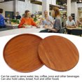 thumbnail image 4 of 4pcs Wooden Tray Slip Resistant Spill Proof Durable Safe Multifunctional Round Serving Tray for Restaurant Dark Brown, 4 of 5
