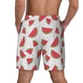 thumbnail image 4 of Goofa Hand Drawn Watermelon Printed Men's Swim Trunks Board Shorts Quick Dry Mens Swimming Trunks with Compression Liner,Breathable Fit Hawaii Beach Shorts-Small, 4 of 9