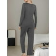 thumbnail image 5 of Womens 2 Piece Pajama Sets, Long Sleeve Tops with Comfy Pants, Ladies Pjs Sets with Pockets, 5 of 5