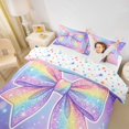 thumbnail image 3 of spefrowx Sparkly Rainbow Bow Twin Duvet Cover for Teens, Dreamy Glitter Star Print Twin Bedding, Stars Reversible, 2-Piece, 1 Duvet Cover and 1 Pillowcase, 3 of 6
