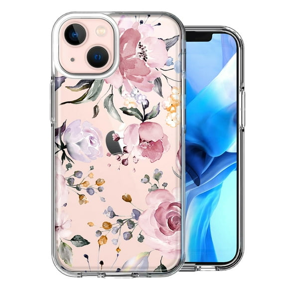 MUNDAZE Case For Apple iPhone 13 Mini Soft Pastel Spring Floral Flowers Blush Lavender Phone Cover