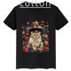 thumbnail image 2 of Camiseta de algodón de verano para niños con estampado de gato y hongo, camisetas personalizadas de manga corta negras para niños y niñas, 2 of 5