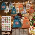 thumbnail image 4 of Puntoco Bolsa de regalo de lino con diseño navideño, paquete de calendario de adviento del 1 al 24 Liquidación de adornos de decoración interior y exterior en Navidad, 4 of 6