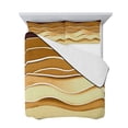thumbnail image 7 of Coastal Yellow Twin XL Size Down Alternative Comforter,Lightweight Comforter Quilt Bedding Set with Pillow Shams Ombre Ocean Wave Stripes Brown Beach Sand Bed Comforter Duvet Insert 68"x98", 7 of 7