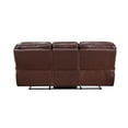 thumbnail image 5 of Lexicon Lyman Leather Match Lay Flat Double Reclining Sofa in Brown, 5 of 9