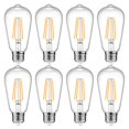 thumbnail image 1 of Bombillas LED Ascher Vintage Edison, 6 W, E26, blanco cálido, 2700 K, paquete de 8, 1 of 9