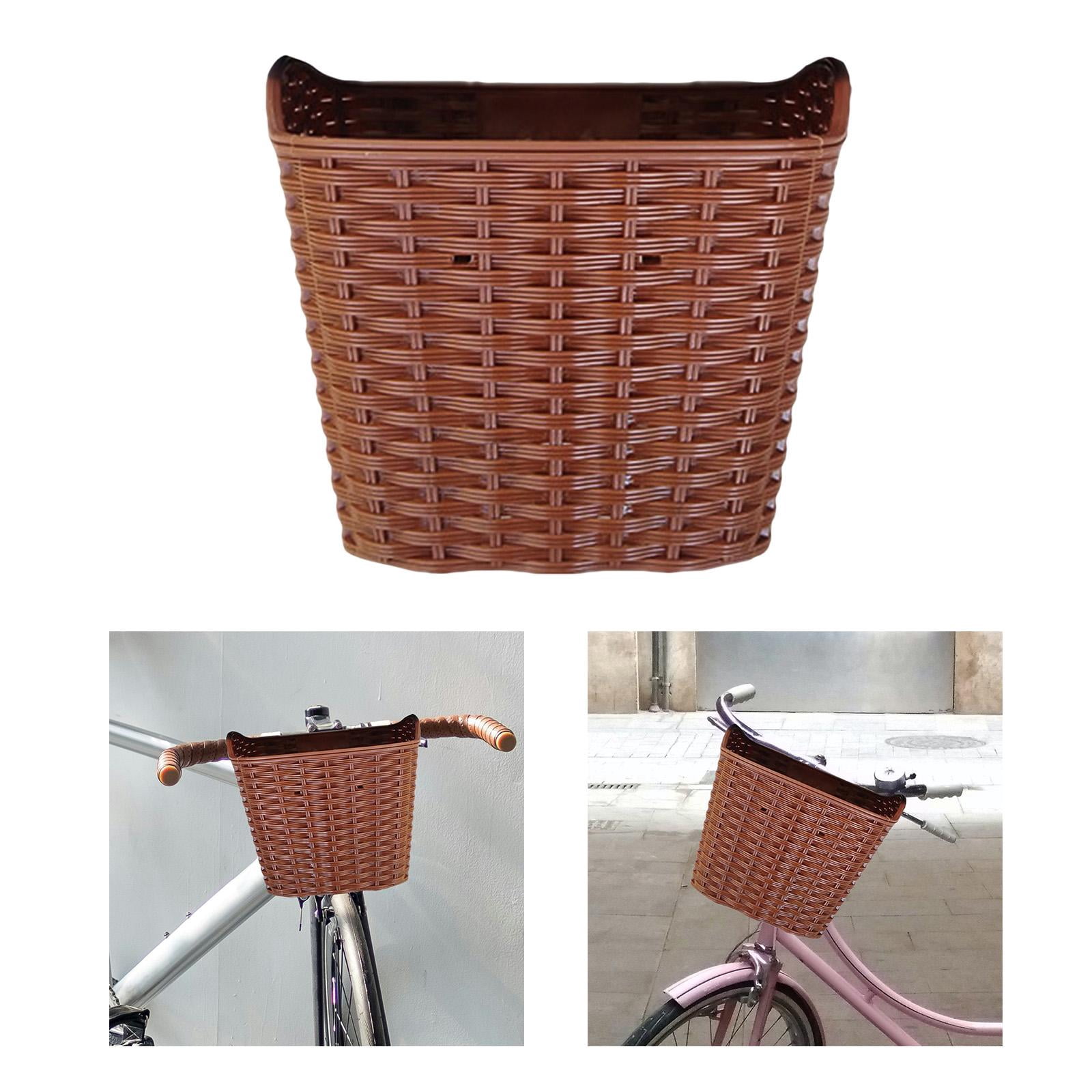 DimyFew Bicycle Handlebar Basket, Bike Front Handlebar Basket, Easy to Install, Portable Brown