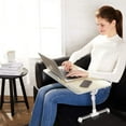 thumbnail image 2 of Adjustable Tray Table Lap Desk Fits up to 17-Inch Laptop, Medium, 12"x20", Cream, 2 of 6