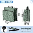 thumbnail image 3 of Zipper Binder with Shoulder Strap 2 inch 3 Ring Waterproof File Folder Organizer Bag 500 Sheet Mint Green Leopard Print, 3 of 8