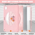 thumbnail image 3 of for iPad Air 13" 2025/2024 Case, Durable Sturdy Protection Case with Rotation Stand, Portable Hand Strap and Shoulder Strap Pencil Holder, Heavy Duty Shockproof Anti-Drop Cover, Pink, 3 of 20