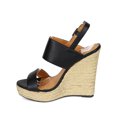 thumbnail image 4 of New Women Liliana Derby-20 Leatherette Open Toe Strappy Espadrille Wedge Sandal, 4 of 5