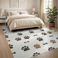thumbnail image 3 of ODIKA 8'x10' Washable Area Rug Non-Slip Chair-Friendly Mat Print Bone Paws Shapes Distributed Covering Alfombra Para Perros for Dining Room, Large Office, Lounge, 3 of 7