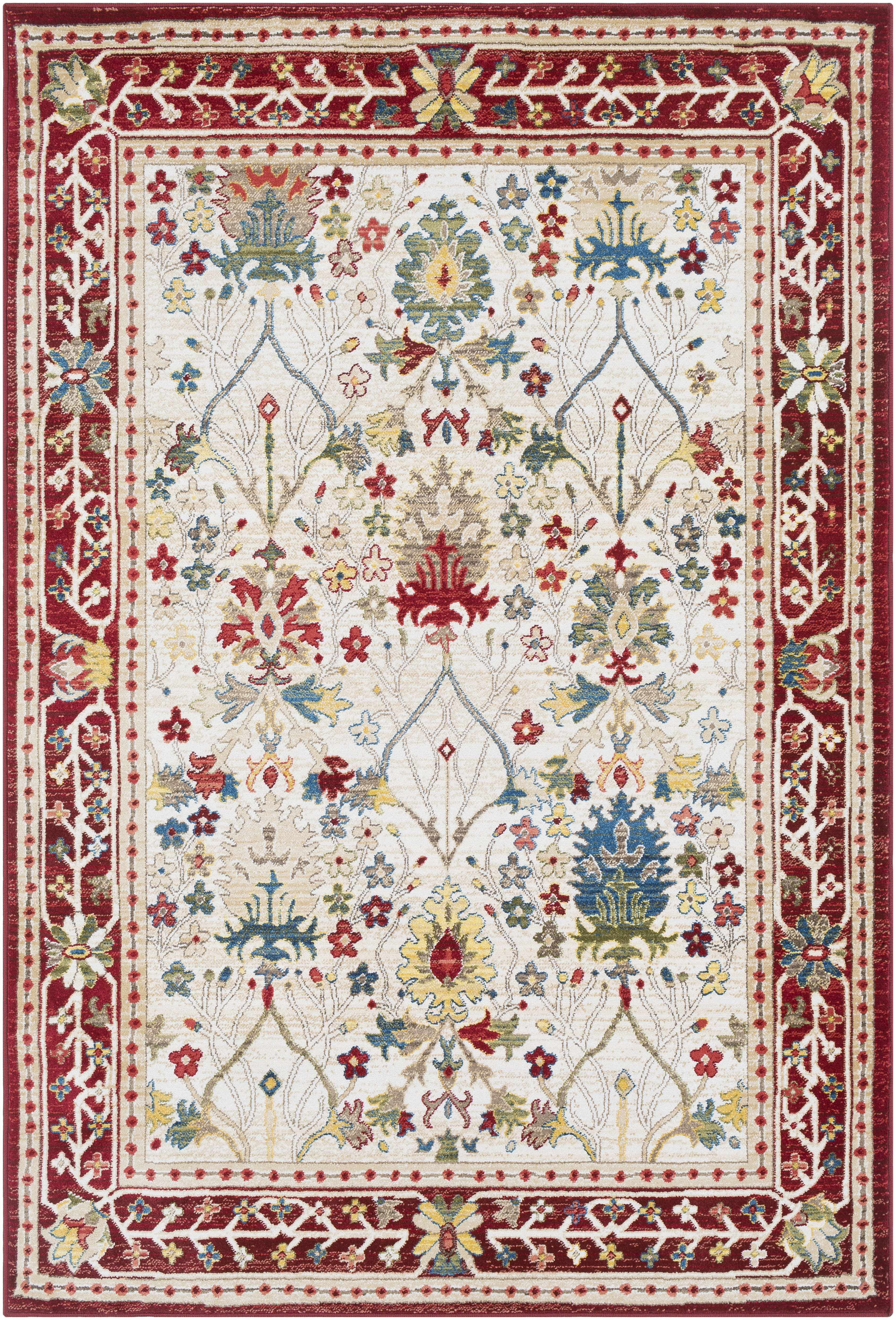 Hauteloom Azurelle Living Room, Bedroom Area Rug - Traditional - Purple, Blue, Red - 2'7" x 4'11"
