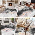 thumbnail image 5 of 5'x7' Area Rugs for Living Room Bedroom, Black Cow Floral Washable Rug Carpet Runner Indoor Outdoor, Grey Wooden Farmhouse Animals Non Slip Floor Mats Area Rug for Kitchen, Nursery, 5 of 8