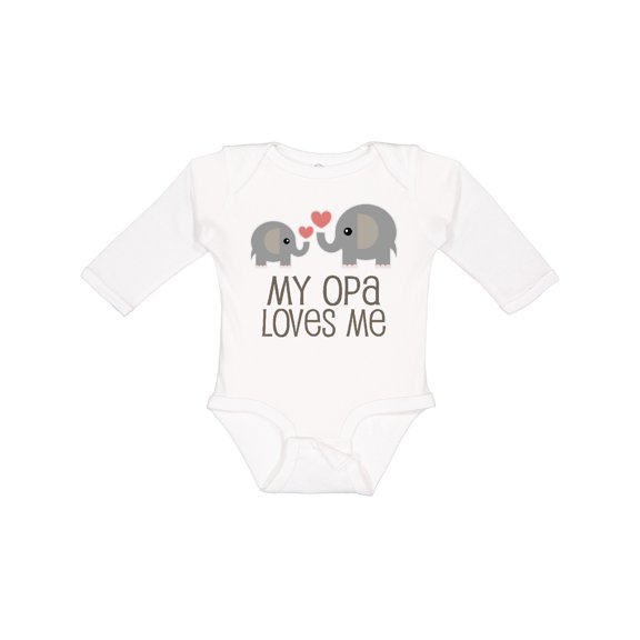 Inktastic My Opa Grandpa Loves Me Boys or Girls Long Sleeve Baby Bodysuit