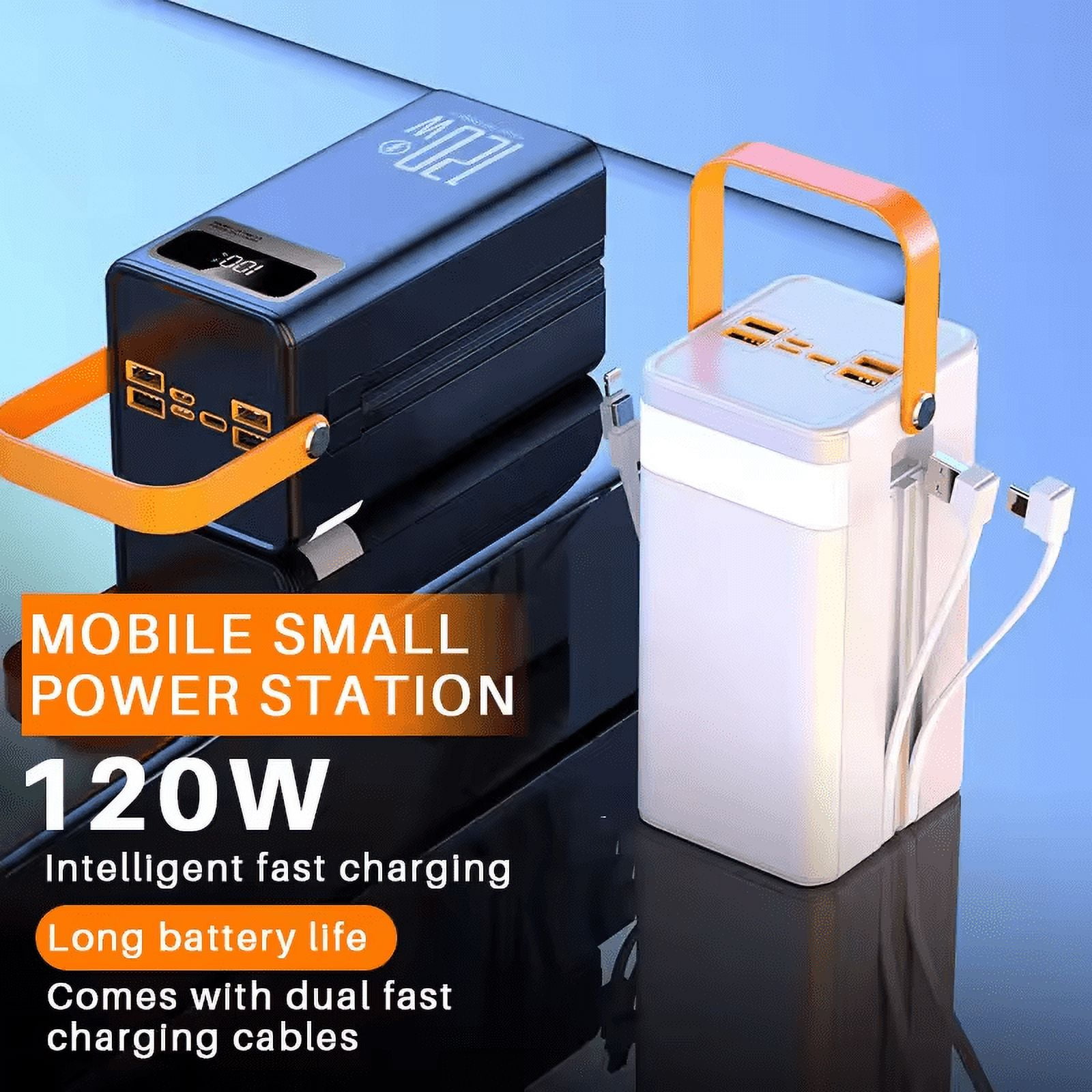 Finew Portable Charger 60000 mAh 120W Super Fast Charger Outdoor Camping Live Power Bank,Power Station LED Display External Battery Pack,Compatible with Iphone & Android Cell Phone