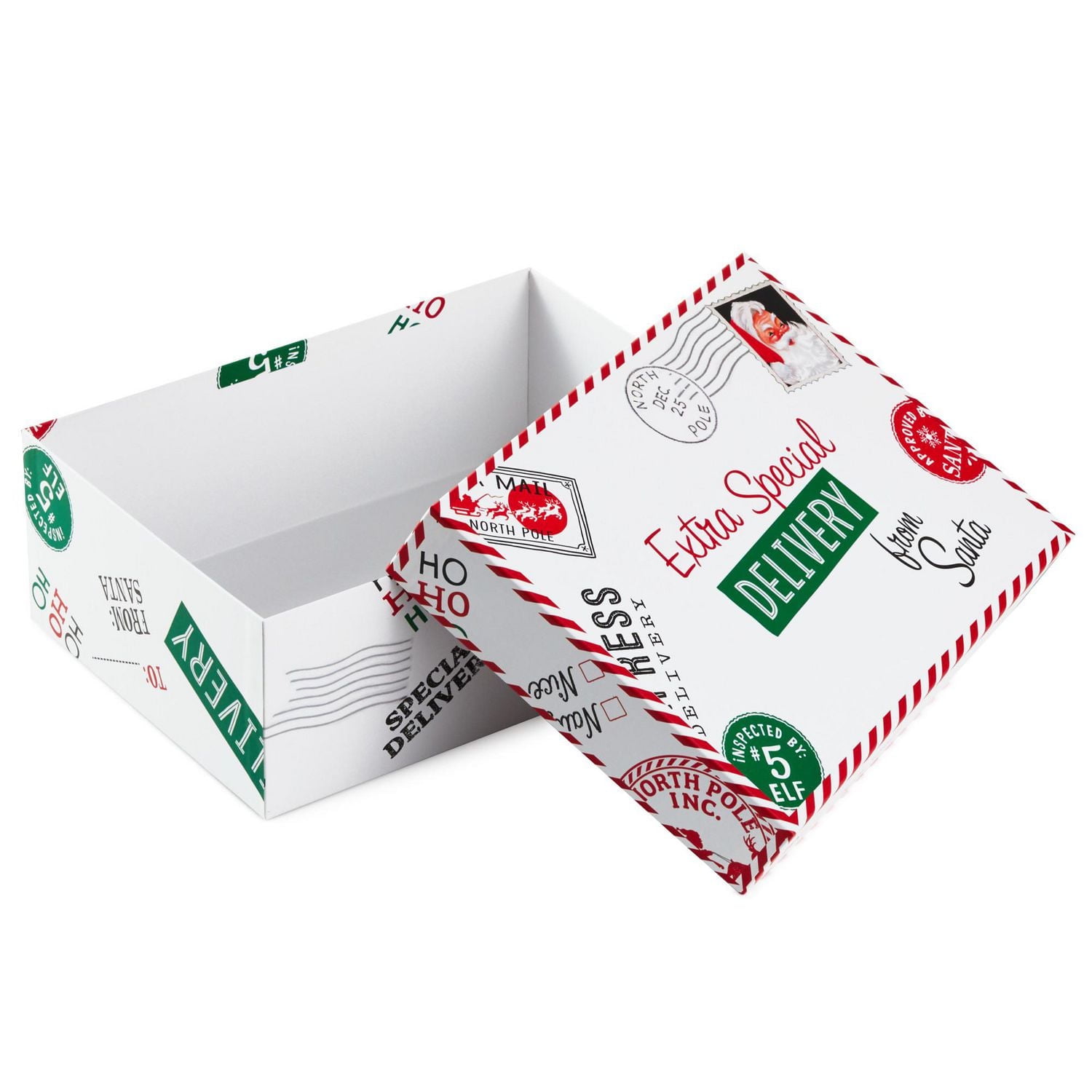 Boîte-cadeau moyenne de Noël avec couvercle – Hallmark (« Special Delivery »)