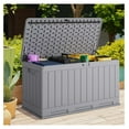 thumbnail image 6 of WDZS 90 Gallon Double-Wall Deck Box, Side Handles, HDPE Outdoor Large Storage Box Waterproof and Lockable for Patio Furniture, Garden, Pool (Gray, 90 Gallon), 6 of 7