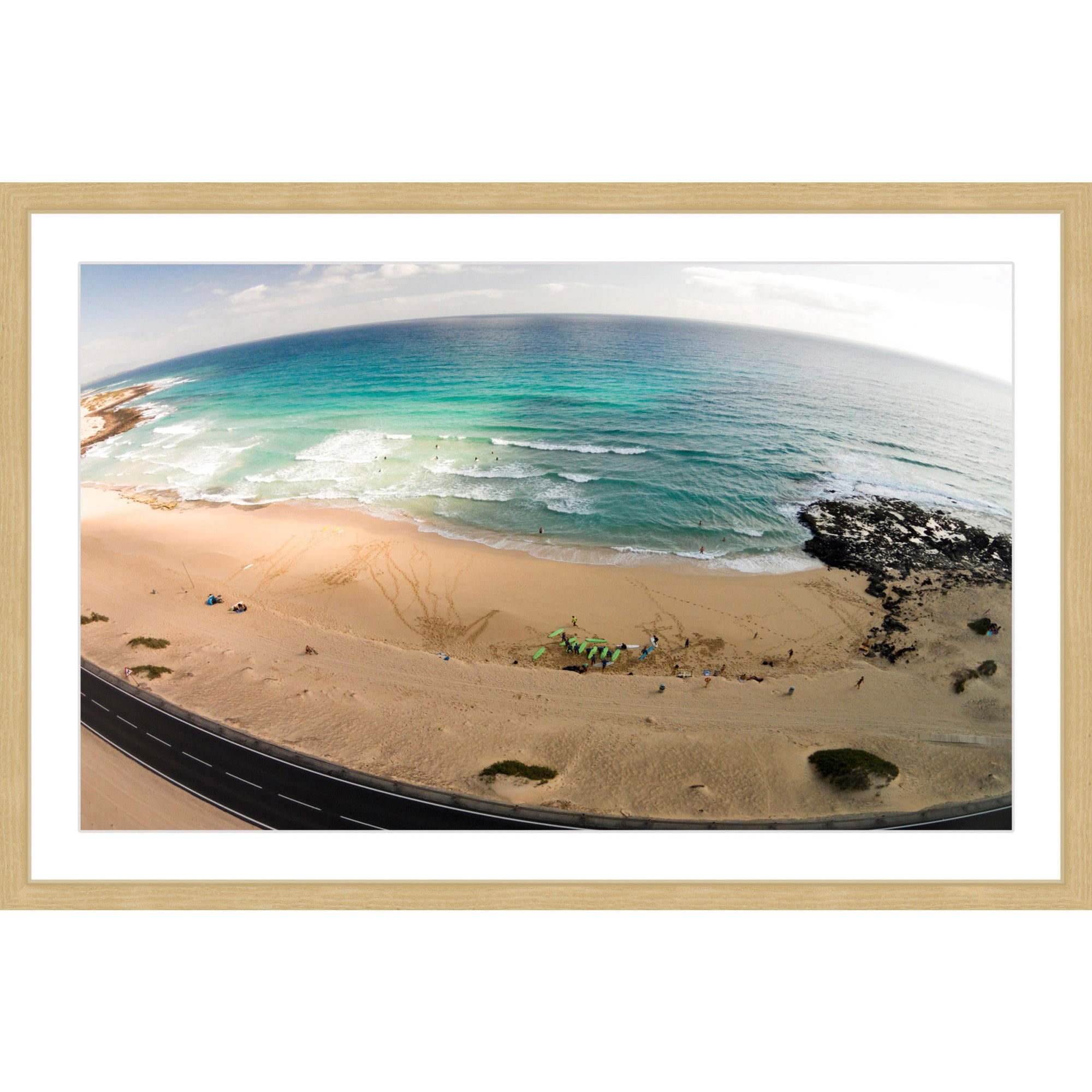 MARMONT HILL  - 'Telescopic Beach View' by Karolis Janulis Framed Painting Print - Multi 30 x 20