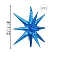 thumbnail image 2 of Globos de aluminio ZSYLYTKV Blue Star de 14 puntas y 22 pulgadas, paquete de 6, 2 of 6