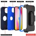 thumbnail image 6 of Xhy iPhone 14 Case with Belt Clip Holster Military Grade Heavy Duty Protection 3 in 1 Shockproof Armor Rugged Durable Detachable for iPhone 14 6.1 inch 2022 Phone - Dark Blue+Blue, 6 of 6