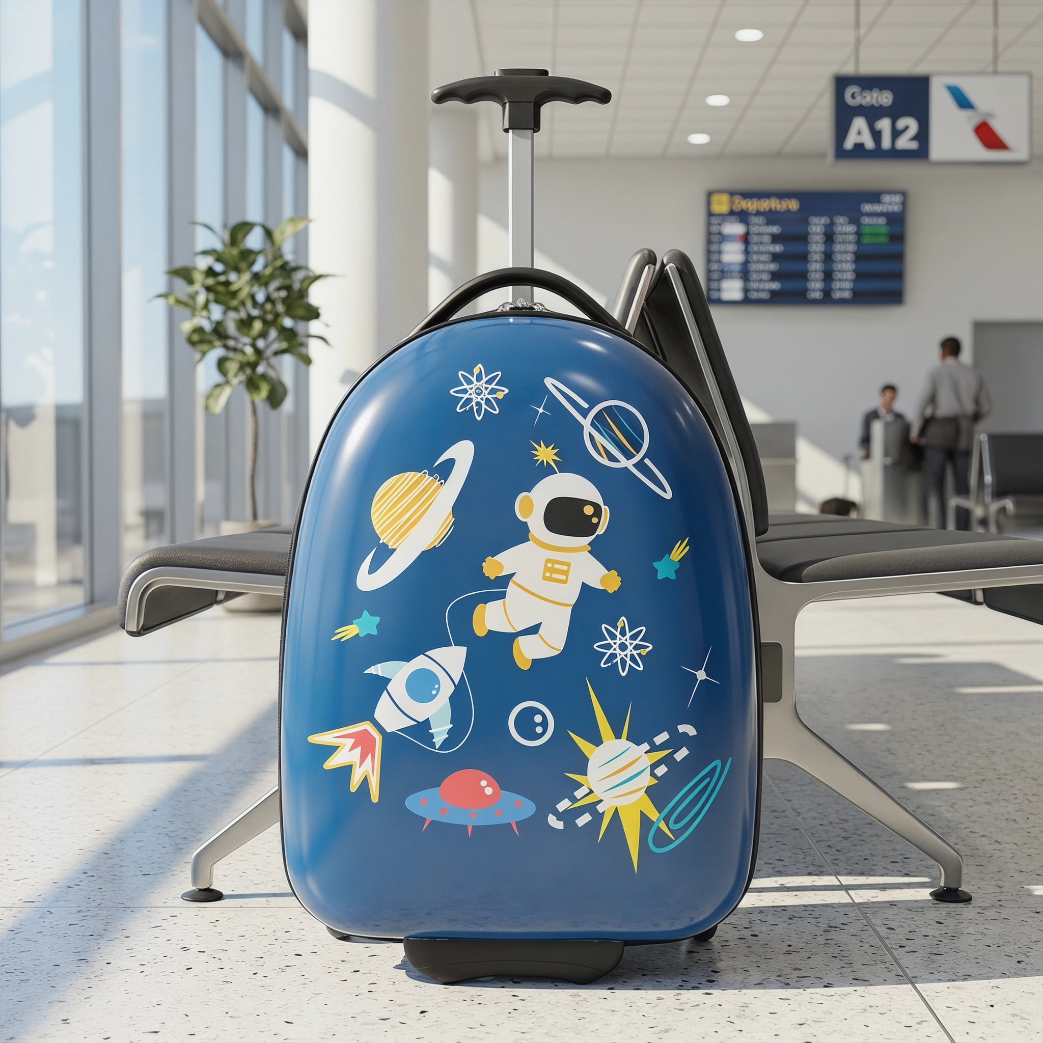Resenkos Luggage Expandable Suitcase,16 Inch Kids Carry-On Luggage Hard Shell Suitcase with Wheels-Blue