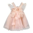 thumbnail image 1 of MHFRRA Robe Fille Robe en Dentelle à Manches Volantes pour Tout-Petits Robe de Fête Dansante Vêtements 4-5 Ans, 1 of 6