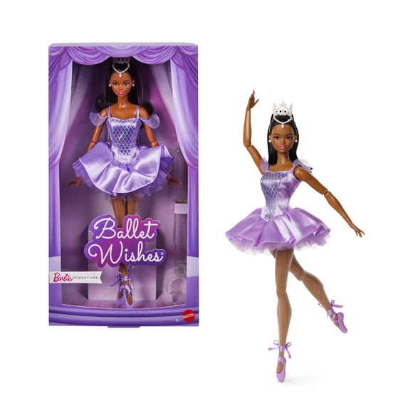 Barbie Signature Birthday Wishes Fashion Doll in Dress with Pastel Rainbow Effect, Collectible Gift