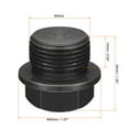 thumbnail image 2 of Unique Bargains Outer Hex Head Socket Pipe Fitting Plug M30x2 Male Thread Carbon Steel, 2 of 4