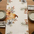 thumbnail image 5 of Fall Pumpkins Table Runner 36 Inches Long, Cotton Linen Table Runner Dresser Scarf, Thanksgiving Country Flower Leaf on Linen Short Fabric Tablerunners for Dining Tables Wedding Holiday Party 13"x36", 5 of 9