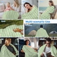 thumbnail image 5 of Sage Green Cooling Blanket,Lightweight Breathable Summer Throw Blanket with Double Sided Cold Effect,Grid Checkered Plaid Gingham Lattice Trellis Picnic Blankets Bed Sheet for Hot Sleepers 50"x60", 5 of 8