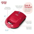 thumbnail image 2 of Rise By Dash Compact Pocket Electric Sandwich Maker, Toasting, Omelets & More, Non-Stick Surfaces - Red, 2 of 6
