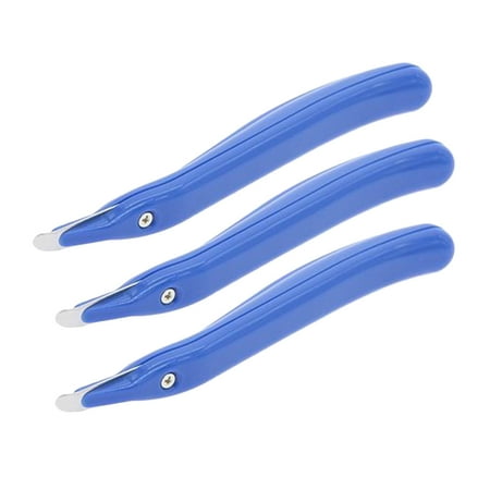 

NUOLUX 3Pcs Universal Needle Remover Labor Saving Staple Remover Plastic Handheld Nail Puller Without Logo(Blue)