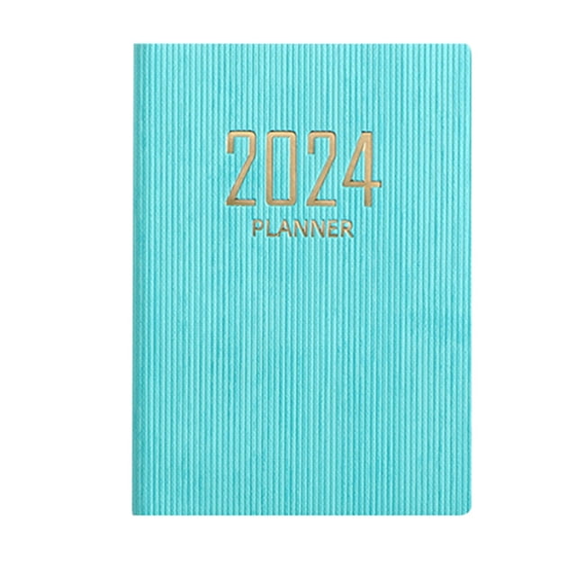 2024 Planner Notebook A7 Planning Notebook Calendar Double PU Leather Cover Journals Notebook Notepad For Work Supplies Stationery Cards And Envelopes Set 100