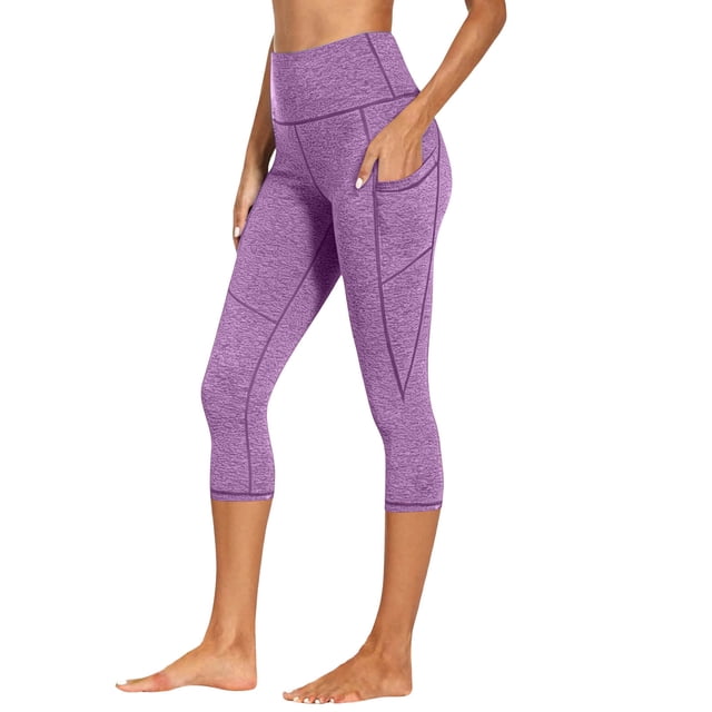 Pantalones de Yoga para Mujer con Bolsillos Pantalones Recortados Elastico Respirable Suave Cómodo para el Entrenamiento Correr Yoga Fitness Deportes