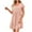 Pink, variant on Pisexur Womens Dresses Cotton Linen Dress V Neck Solid Color Midi Dress Short Sleeve Tiered Flowy Sundress Summer Casual Loose Beach Dress Knee-Length Vacation A Line Mini Dress