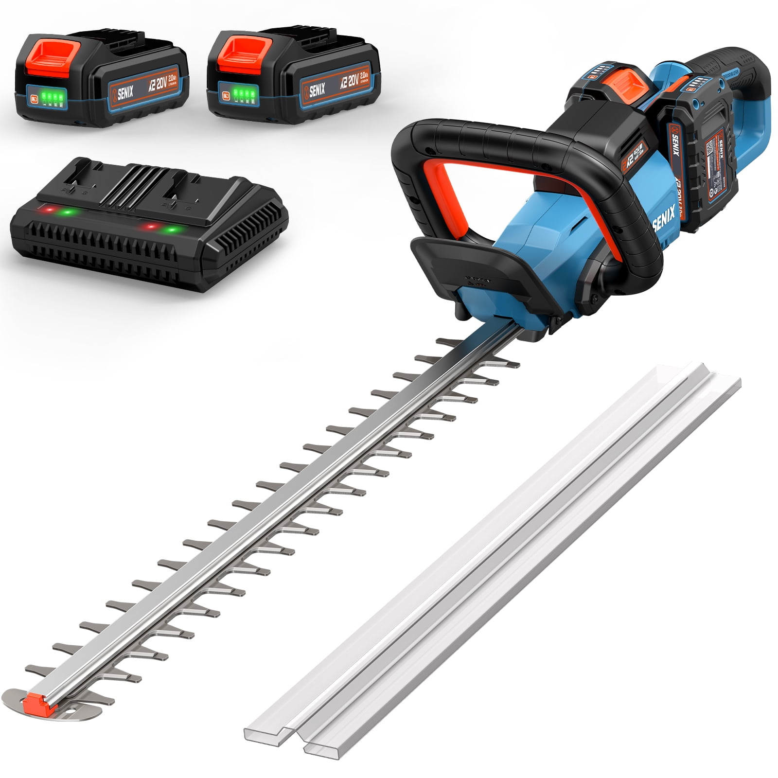 SENIX 40V Max 24-Inch Cordless Hedge Trimmer with 2 x 2.0Ah