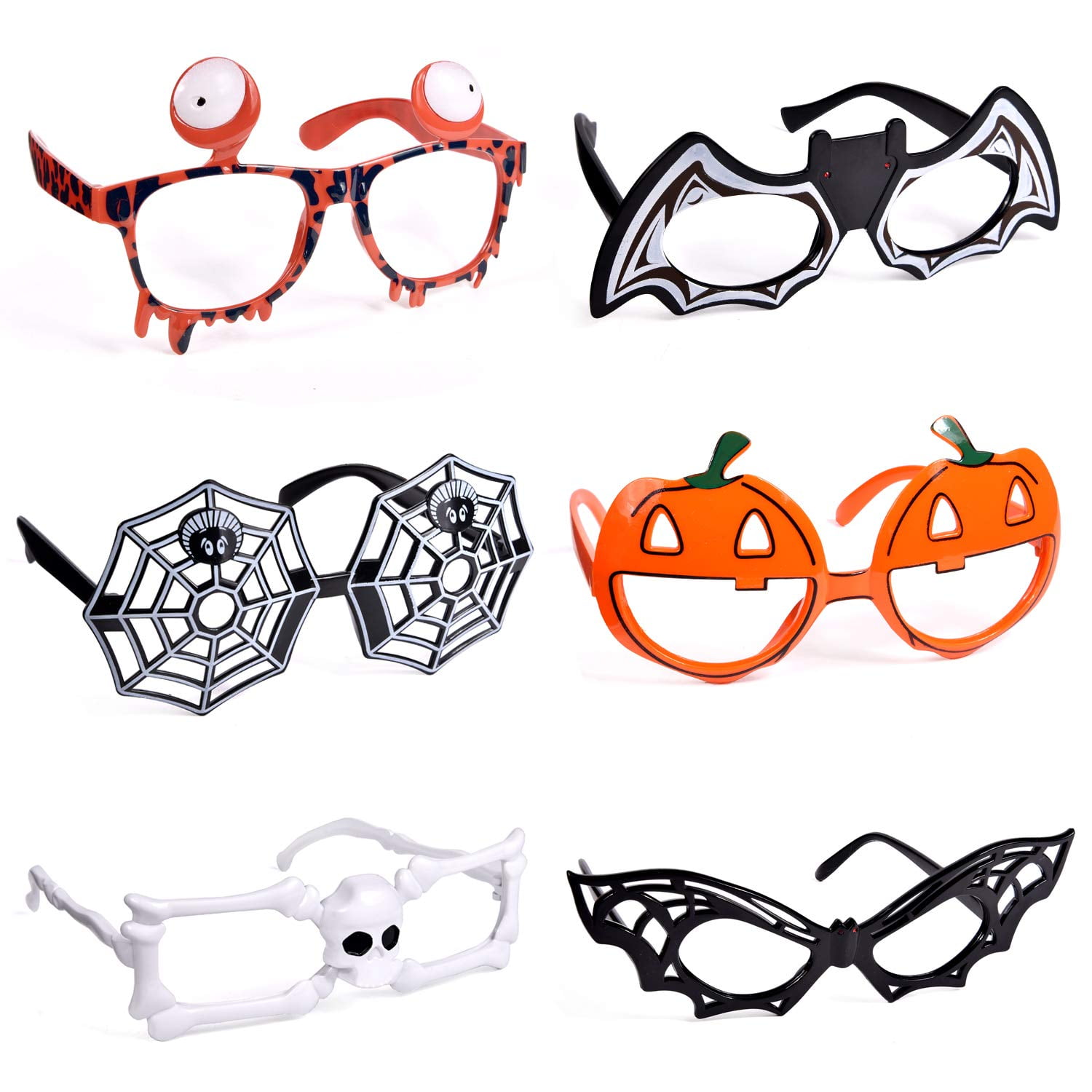 Imshie Halloween Funny Glasses Novelty Eyeglasses Pumpkin Skull Spider Bat Costume Props For
