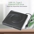 thumbnail image 4 of External DVD Drive, Plug And Play USB 3.0 Type C DVD  Low Noise  For Laptop, 4 of 8