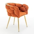 thumbnail image 3 of Velvet Accent Chair with Metal Frame / Stylish in Bedroom Decor, 3 of 5