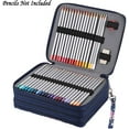 thumbnail image 3 of Colored Pencil Case- 160 Slots Pencil Holder Pen Bag Large Capacity Pencil Organizer with Handle Strap Handy Colored Pencil Box with Printing Pattern (Dark Blue Rose), 3 of 7